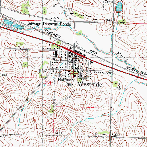 Topographic Map of Hoffman Park, IA
