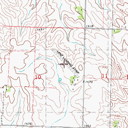 Topographic Map of Lenz Landing Strip (historical), IA