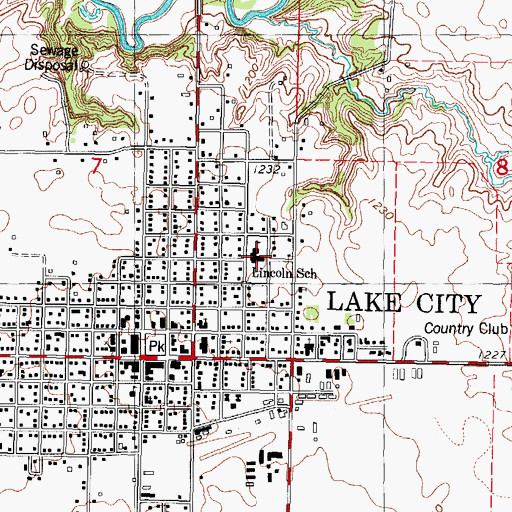 Topographic Map of Lincoln School, IA