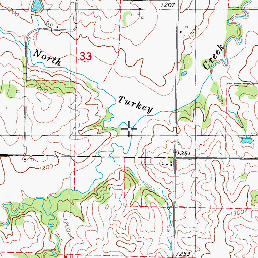 Topographic Map of South Turkey Creek, IA