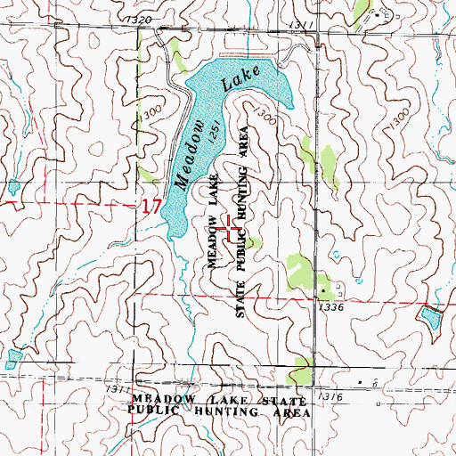 Topographic Map of Meadow Lake State Public Hunting Area, IA