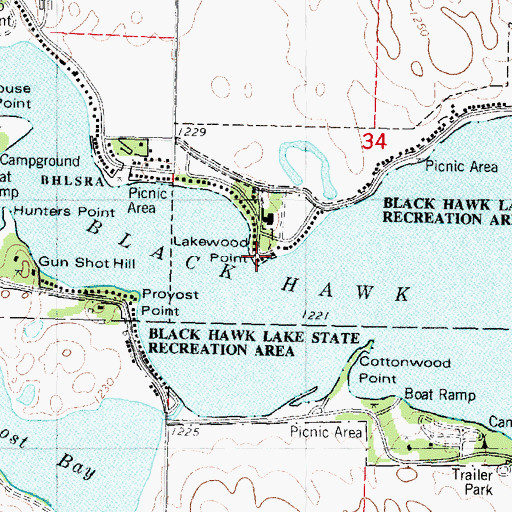 Topographic Map of Lakewood Point, IA