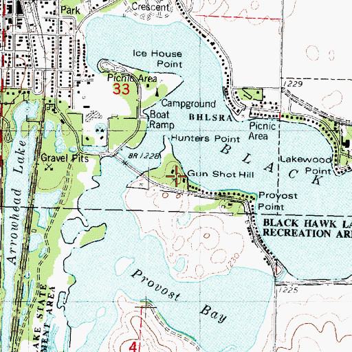 Topographic Map of Gun Shot Hill, IA