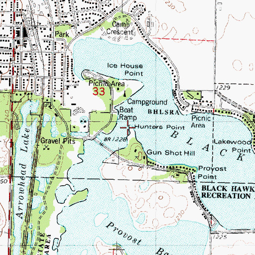 Topographic Map of Hunters Point, IA