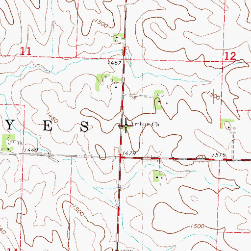 Topographic Map of Arthur Church, IA