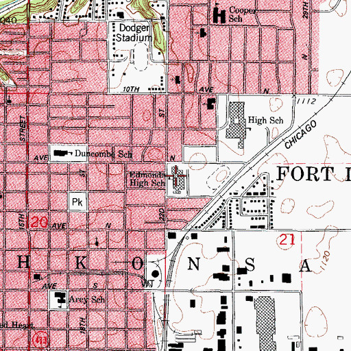 Topographic Map of Saint Edmond Catholic School, IA