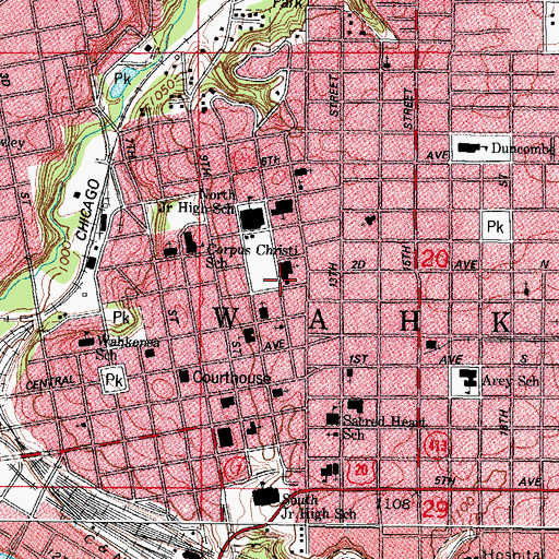 Topographic Map of Duncombe Elementary School, IA