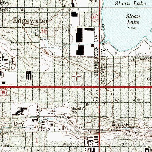 Topographic Map of Belmont Junior High School (historical), CO
