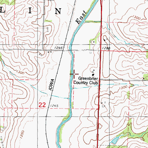 Topographic Map of Greenbrier Country Club, IA