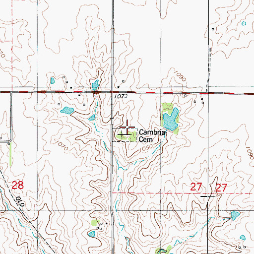 Topographic Map of Cambria Cemetery, IA