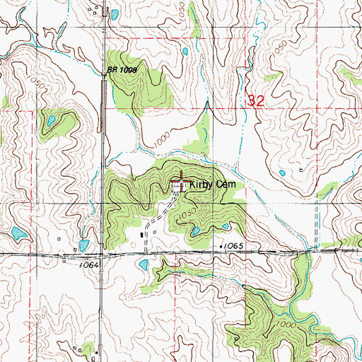 Topographic Map of Kirby Cemetery, IA