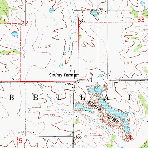 Topographic Map of Appanoose County Farm, IA