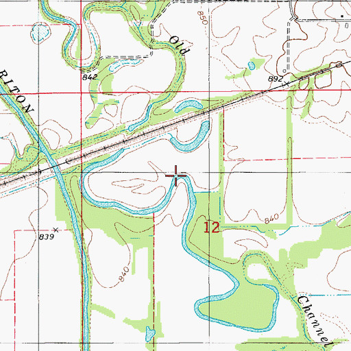 Topographic Map of Old Channel, IA