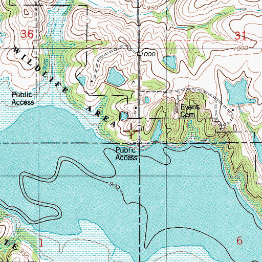 Topographic Map of Rathbun State Wildlife Area, IA