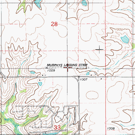 Topographic Map of Murphys Landing Strip (historical), IA