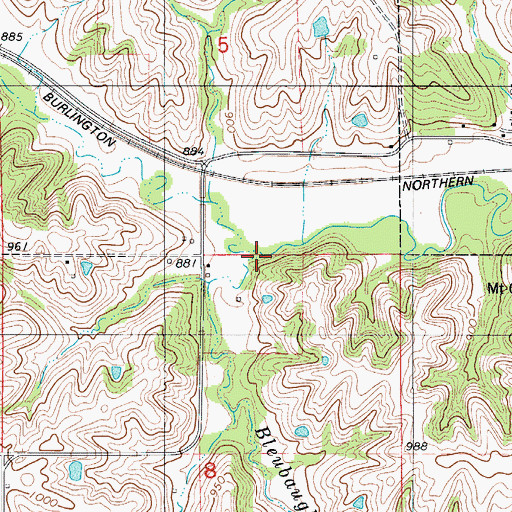 Topographic Map of Bleubaugh Creek, IA