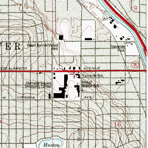 Topographic Map of Valverde Elementary School, CO