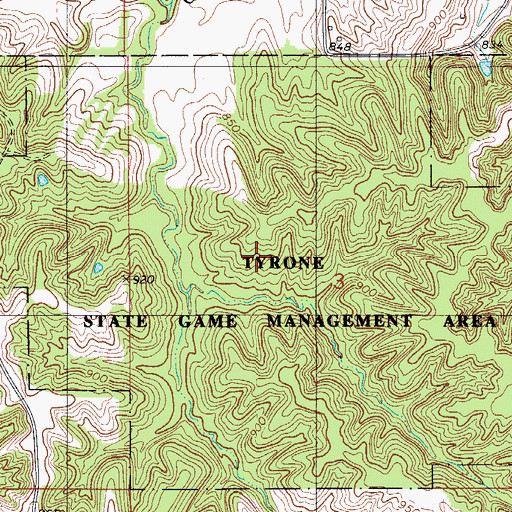 Topographic Map of Tyrone State Game Management Area, IA