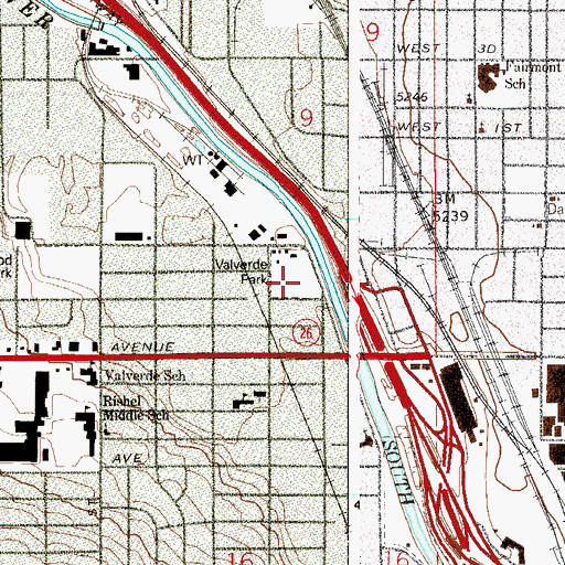 Topographic Map of Valverde Park, CO