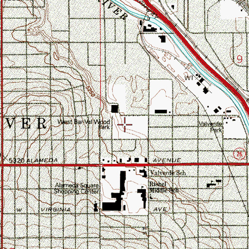 Topographic Map of West-Bar-Val Wood Park, CO