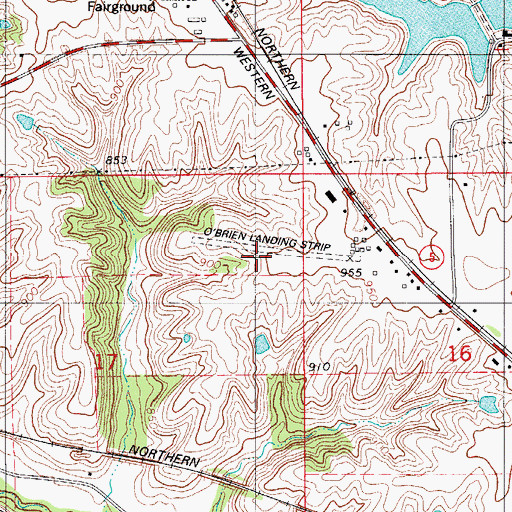 Topographic Map of O'Brien Landing Strip (historical), IA