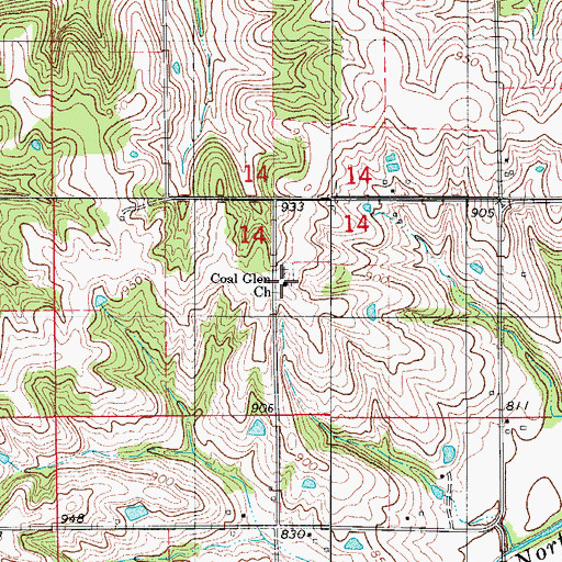 Topographic Map of Coal Glen Church, IA