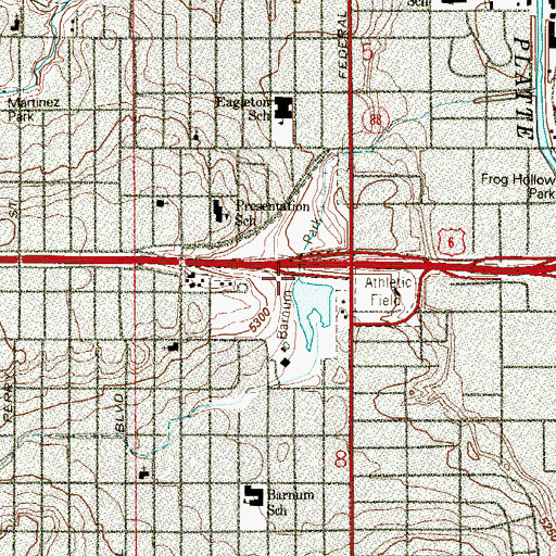 Topographic Map of Barnum Park, CO