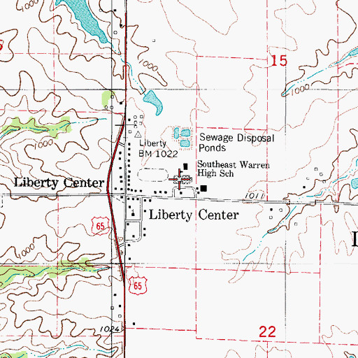 Topographic Map of Southeast Warren Junior - Senior High School, IA