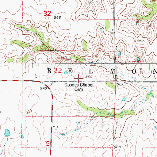 Topographic Map of Plainville Chapel Cemetery, IA