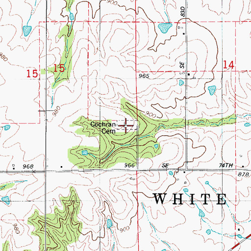 Topographic Map of Cochran Cemetery, IA