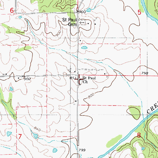 Topographic Map of Saint Paul Church, IA