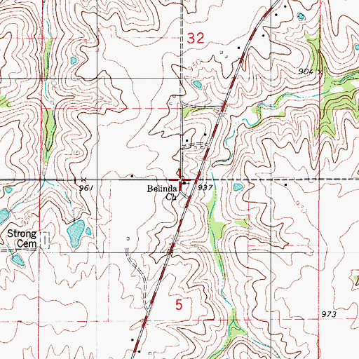 Topographic Map of Belinda Church, IA