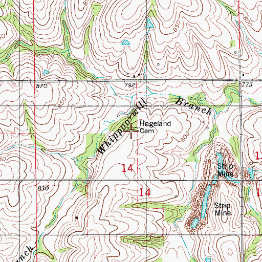 Topographic Map of Hogeland Cemetery, IA