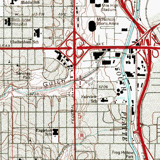 Topographic Map of Rude Park, CO