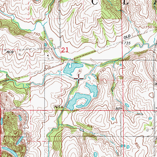 Topographic Map of Willow Creek, IA