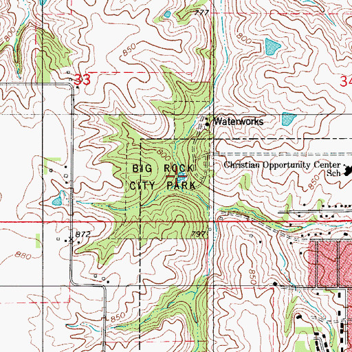 Topographic Map of Big Rock City Park, IA
