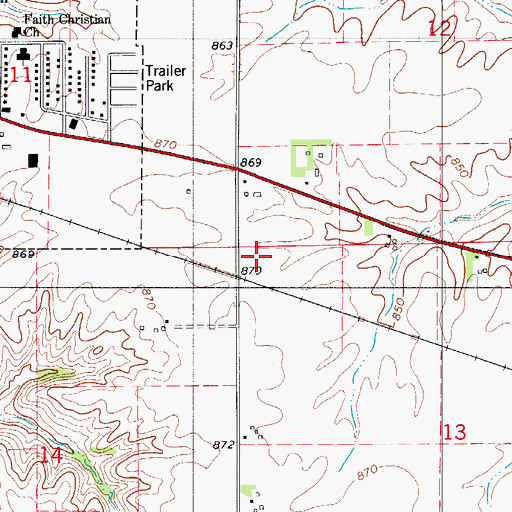 Topographic Map of Pella Christian High School, IA