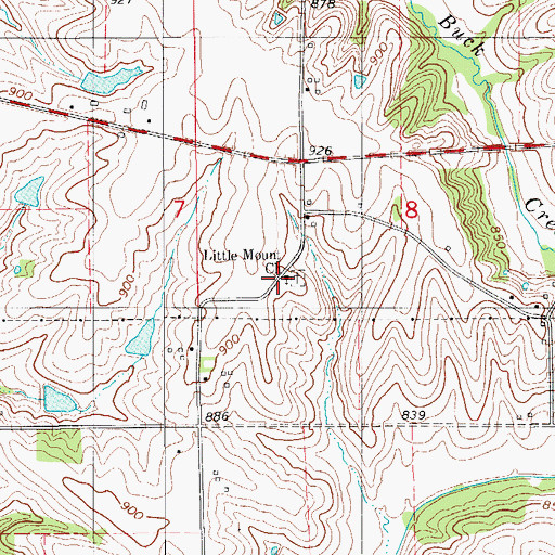 Topographic Map of Little Mount Church, IA