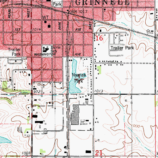 Topographic Map of Nyanza Park, IA