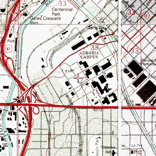 Topographic Map of Saint Cajetan School (historical), CO