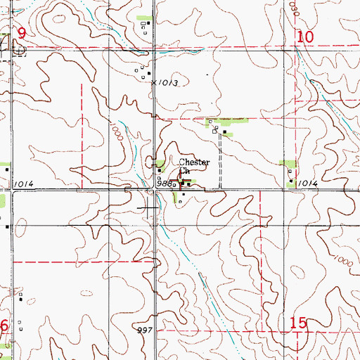 Topographic Map of Chester Church, IA