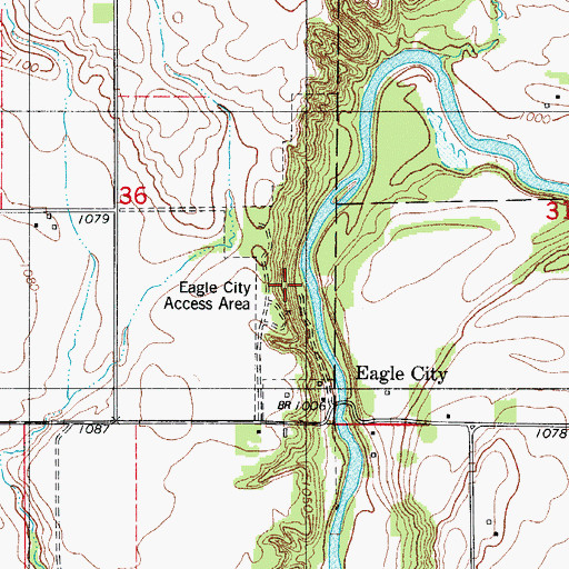 Topographic Map of Eagle City Access Area, IA