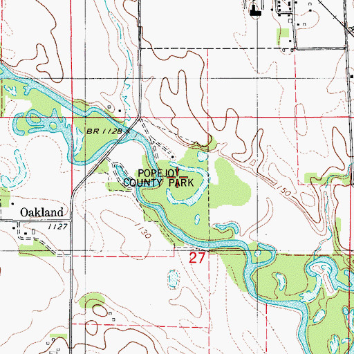 Topographic Map of Popejoy County Park, IA