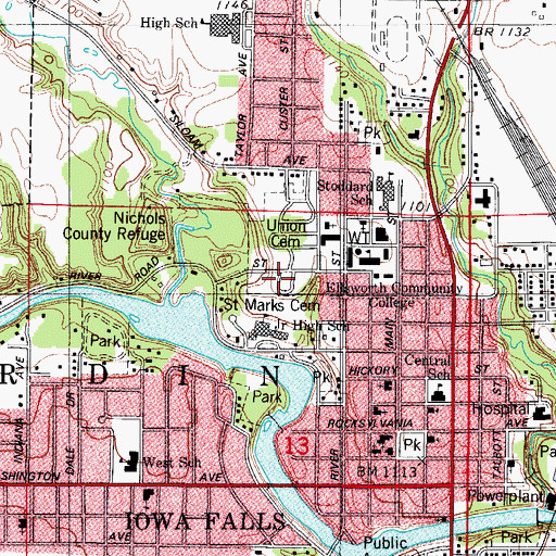 Topographic Map of Saint Mark's Cemetery, IA