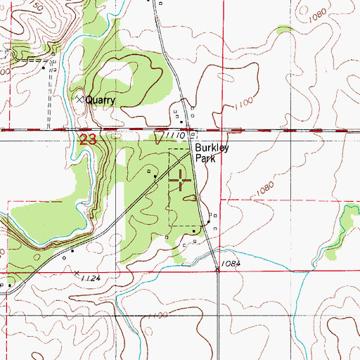 Topographic Map of Burkley Park, IA