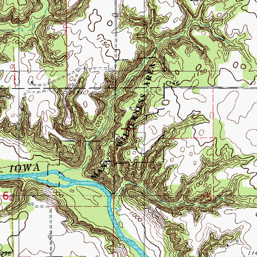 Topographic Map of Mann Wilderness Area, IA