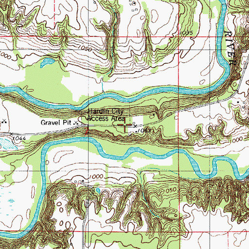 Topographic Map of Hardin City Access Area, IA