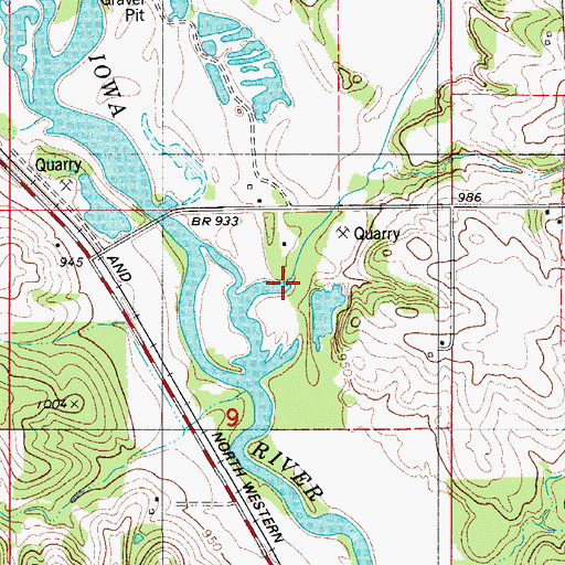 Topographic Map of Bear Creek, IA