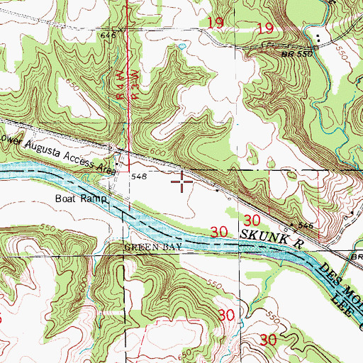 Topographic Map of Lower Augusta Access Area, IA