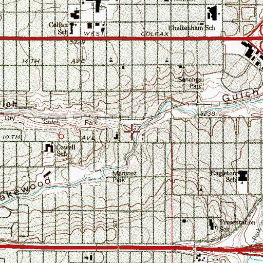 Topographic Map of Dry Gulch, CO